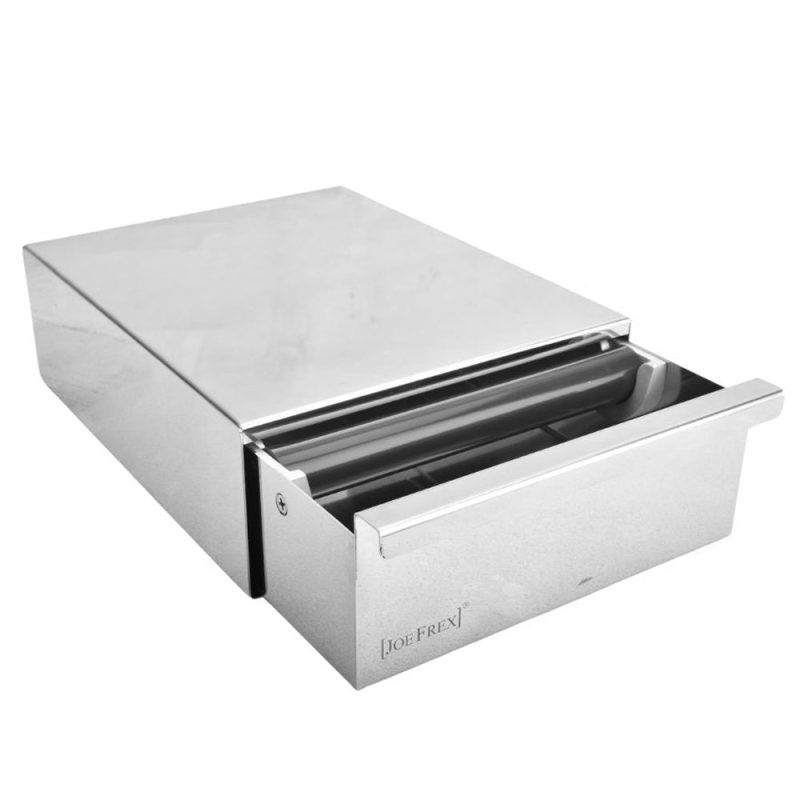 JoeFrex Sudschublade S Edelstahl poliert – Espresso Abschlagschublade