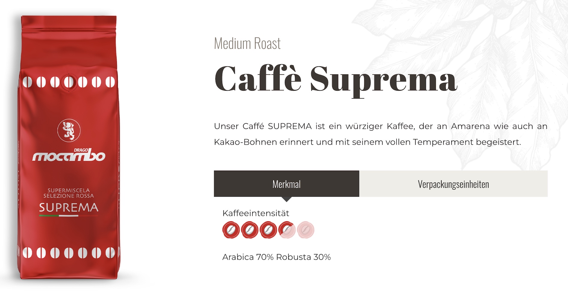 Drago Mocambo Suprema Verpackung